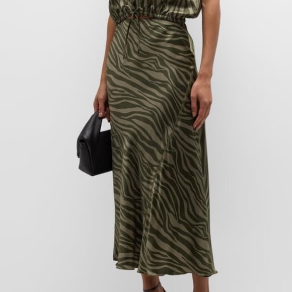 ATMSilk Charmeuse Zebra Stripe Maxi Skirt
